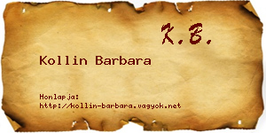 Kollin Barbara névjegykártya